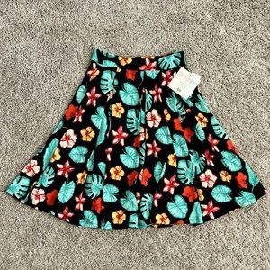 LuLaRoe Madison skirt size xs color black teal orange yellow red pink HASPOCKETS